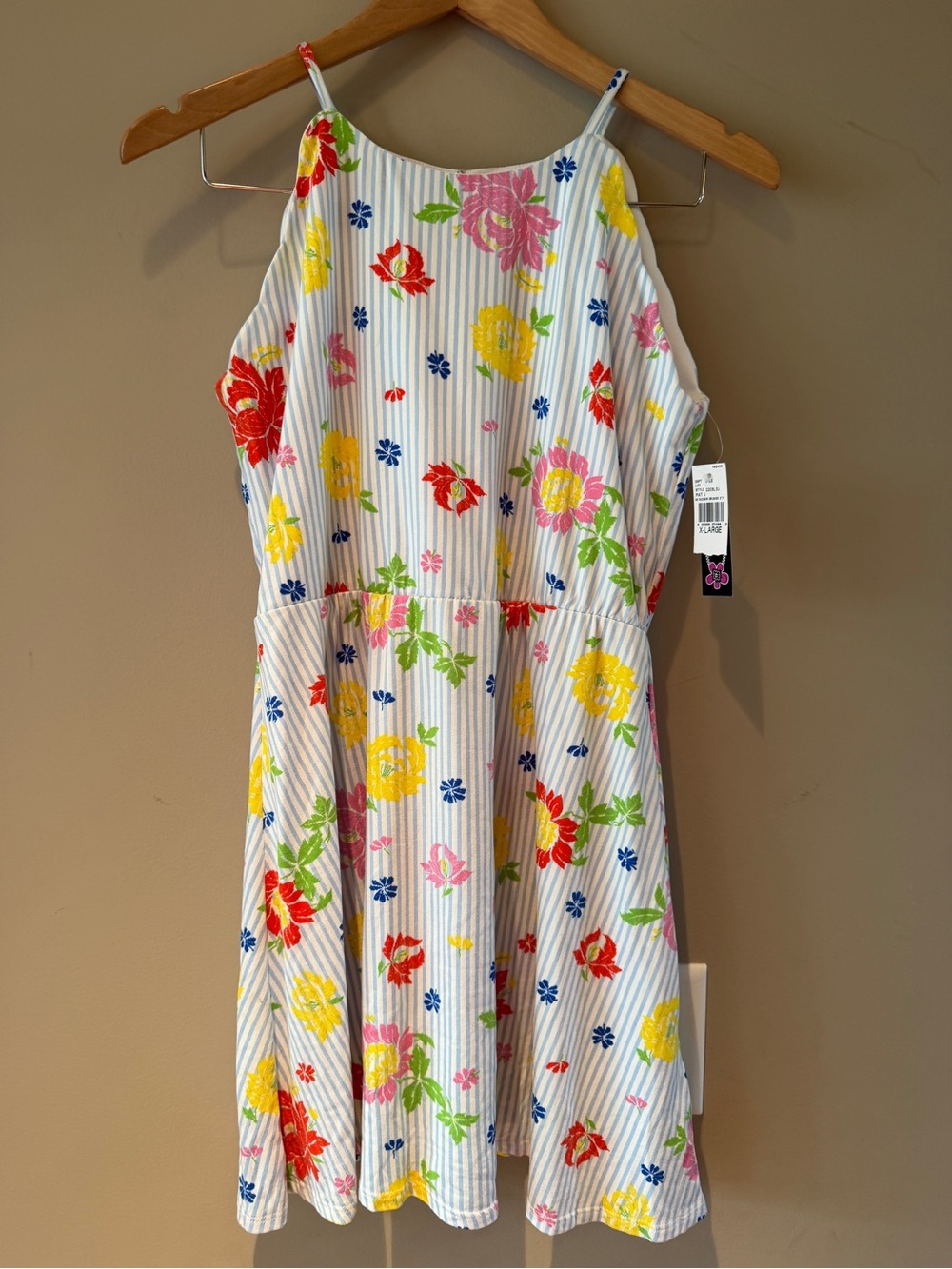 Ally B Girls Floral Stripe Sundress with Bright Multi-Color Flowers NWT XL (16)